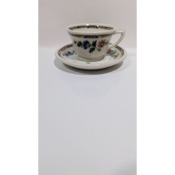 Syracuse China Dewitt Clinton Pilgrim Floral Pattern Vintage Cup Saucer Set - Picture 8 of 16